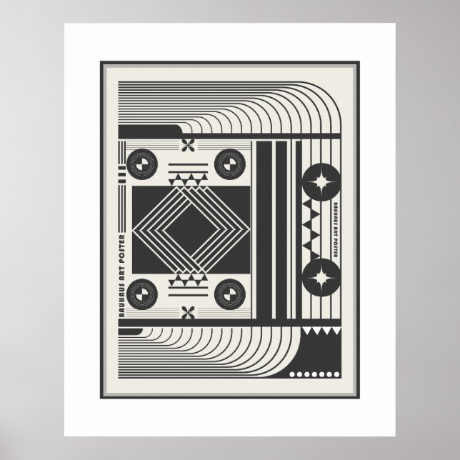 svart och vit bauhaus affischkonst poster (Framsidan)