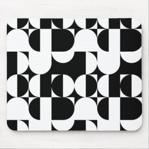 Svart och vit Bauhaus Modern Abstrakt Geometric Musmatta