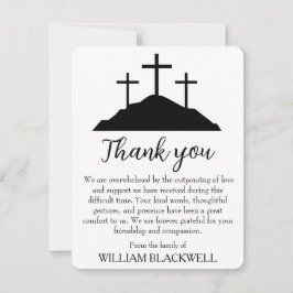 Svart och vit begravning tack vare dina kort