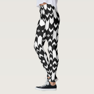 Svart och vit bensin från mönster leggings