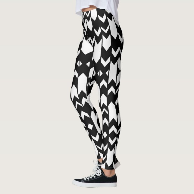 Svart och vit bensin från mönster leggings (Vänster)