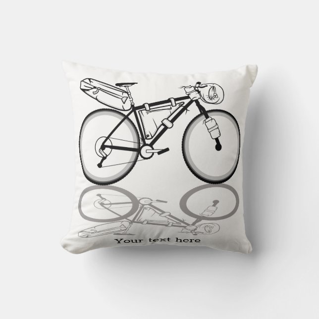 Svart och vit bikepacking-cykel kudde (Framsida)