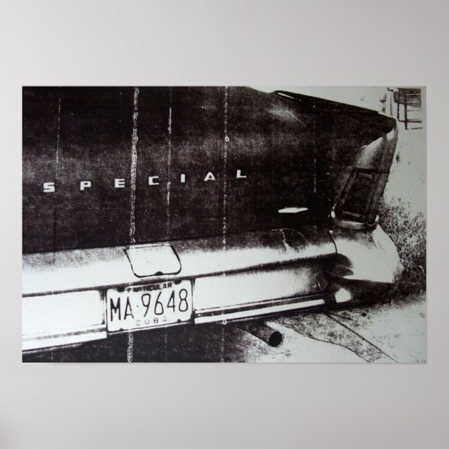 Svart och vit bil poster (Framsidan)