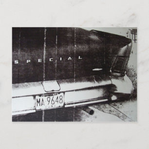 Svart och vit bil vykort