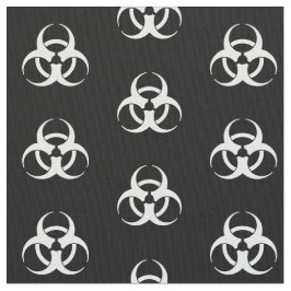 Svart och vit biofarosymbol Fabric Tyg
