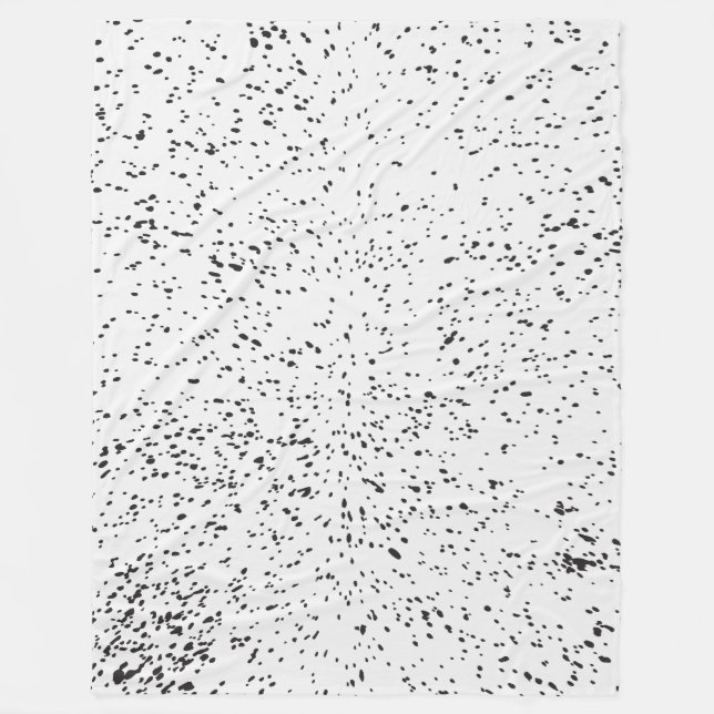 Svart och vit bläck-plattavtryck från djur fleecefilt (Framsidan)