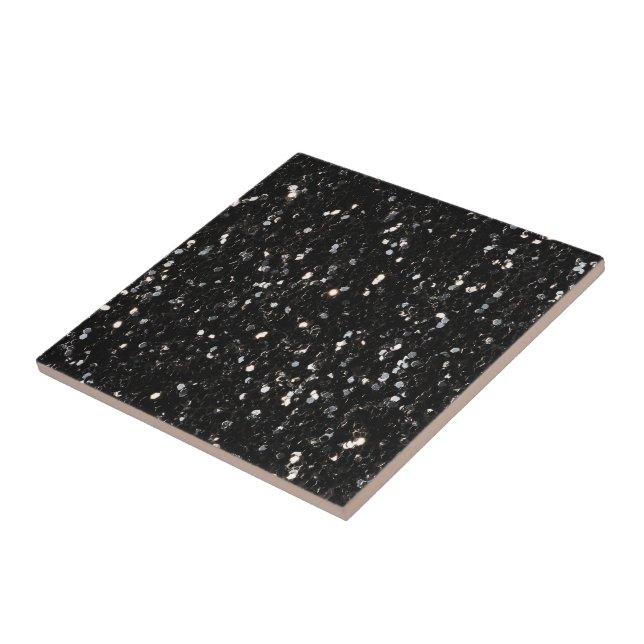 Svart och vit blankt glitter-gläns kakelplatta (Sidan)