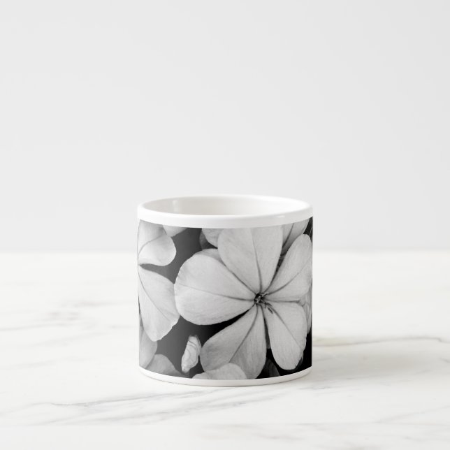 Svart och vit blomfotografering espressomugg (Framsidan)
