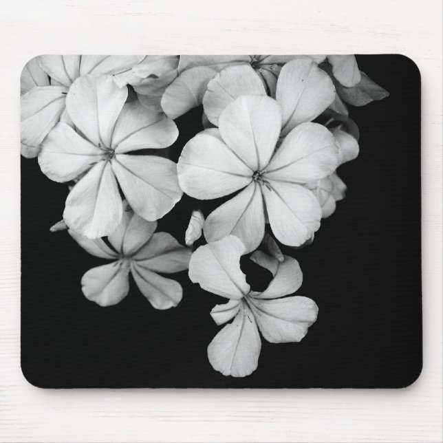 Svart och vit blomfotografering musmatta (Framsidan)