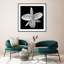 Svart och vit blomfotografering Poster