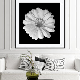 Svart och vit blomfotografering Poster