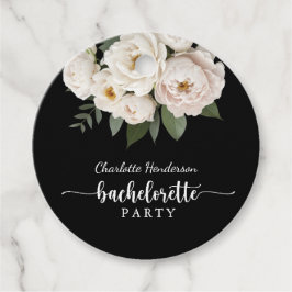 Svart Och Vit Blommig Sängvätningsparty Gåvor Etiketter