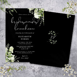 Svart och vit Blommigt Bridesmaids Luncheon Inbjudningar