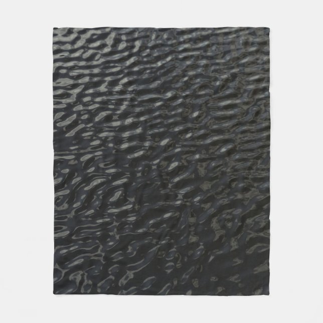 Svart och vit blommigt fleecefilt (Framsidan)