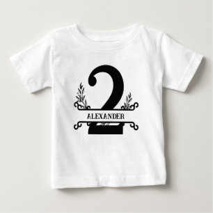 Svart och vit-Blommigt för Personlig, barn T Shirt