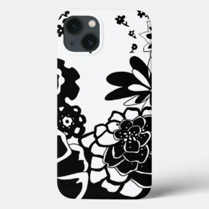 Svart och vit Blommigt Garden Graphic Mönster