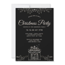 Svart och vit Blommigt jul Party