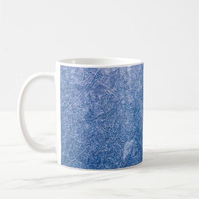 Svart och vit blommigt kaffemugg (Vänster)