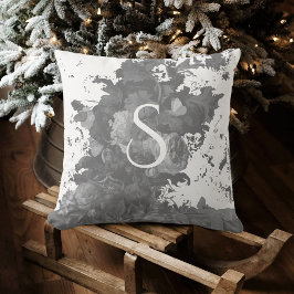 Svart och vit Blommigt Konstnärlig Personlig Gift Kudde