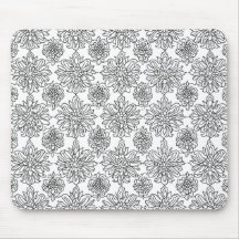 Svart och vit Blommigt Line Art