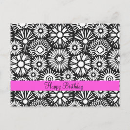 Svart och vit blomster Postkort Vykort