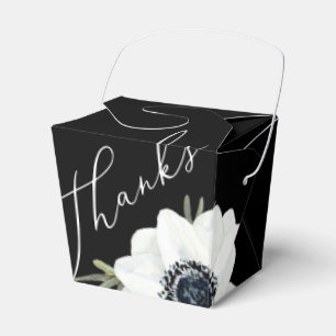 Svart och vit blomsterbröllopsdusch presentaskar