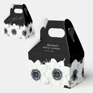 Svart och vit blomsterbröllopsdusch presentaskar