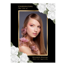 Svart och vit blomsterfoto minnesmärke begravnings