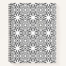 Svart och vit blomstergeometrisk mönster