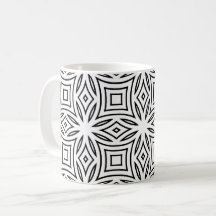 Svart och vit blomstergeometrisk mönster