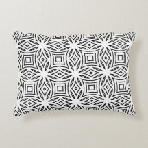 Svart och vit blomstergeometrisk mönster