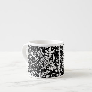 Svart och vit blomsterglas för espresso eller eggn espressomugg