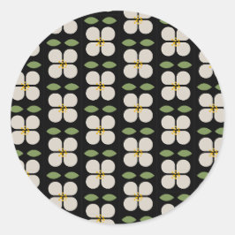 Svart och vit blomsticker - Bloom & Stick Runt Klistermärke