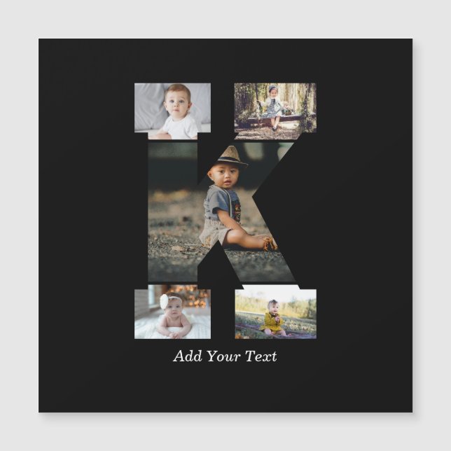 Svart och vit bokstav K fotokollage (Framsida)