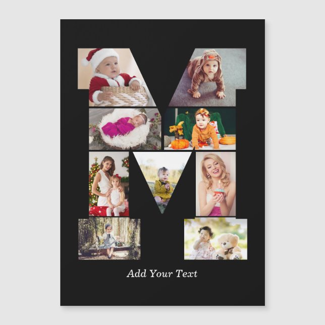 Svart och vit bokstav M fotokollage (Framsida)