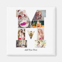 Svart och vit bokstav M fotokollage Magnet