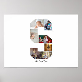 Svart och vit bokstav S fotokollage Poster