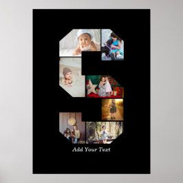 Svart och vit bokstav S fotokollage Poster
