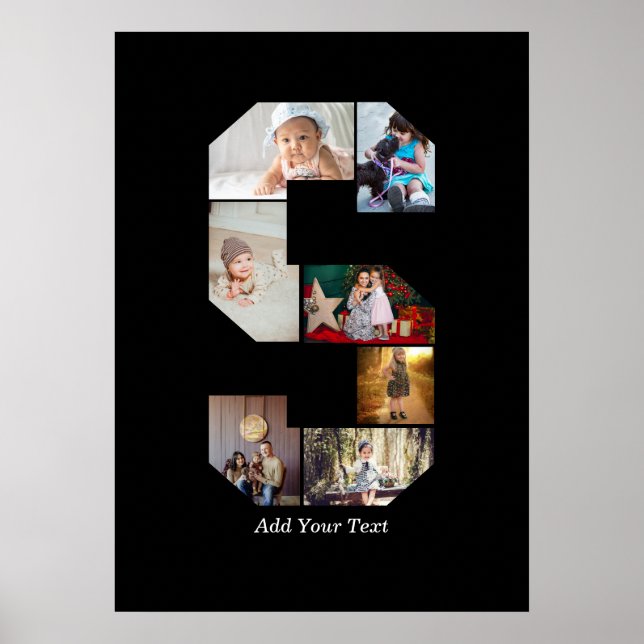 Svart och vit bokstav S fotokollage Poster (Framsidan)