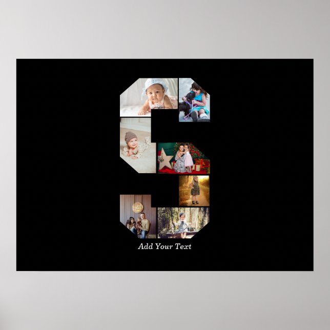 Svart och vit bokstav S fotokollage Poster (Framsidan)