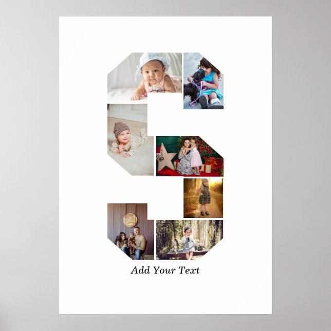 Svart och vit bokstav S fotokollage Poster (Framsidan)