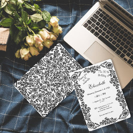 Svart och vit botanisk blomster-30-årsdag inbjudningar