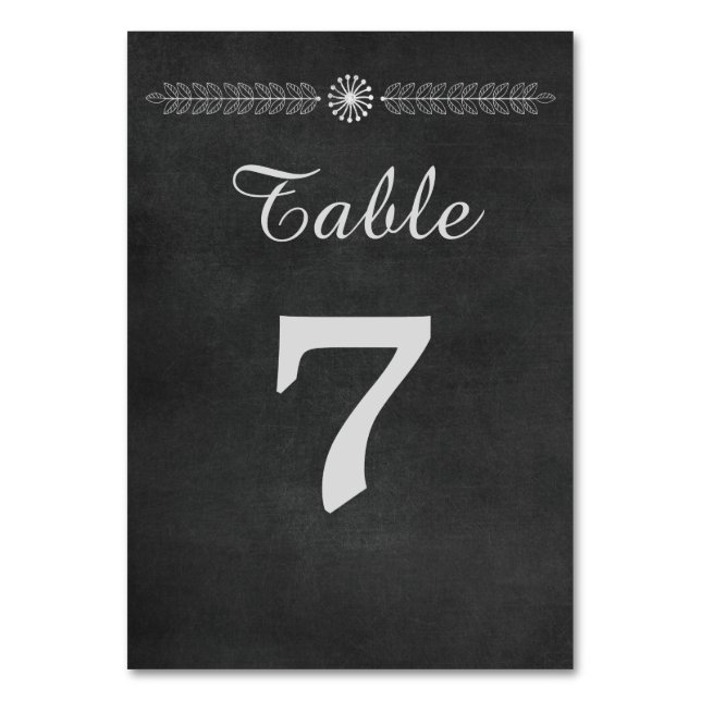 Svart och vit Bröllop Bordsnummer (Framsidan)