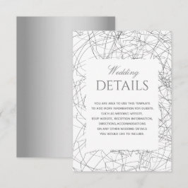 Svart och vit bröllopsdetaljkort inbjudningar