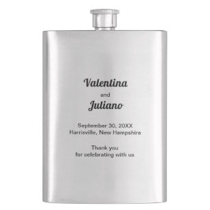 Svart och vit bröllopsflaska fickplunta