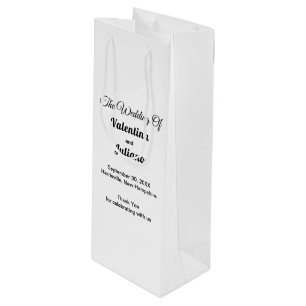 Svart och Vit Bröllopspresent Vinskålspåse