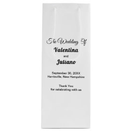 Svart och Vit Bröllopspresent Vinskålspåse