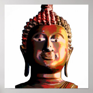Svart och vit buddhaaffisch poster
