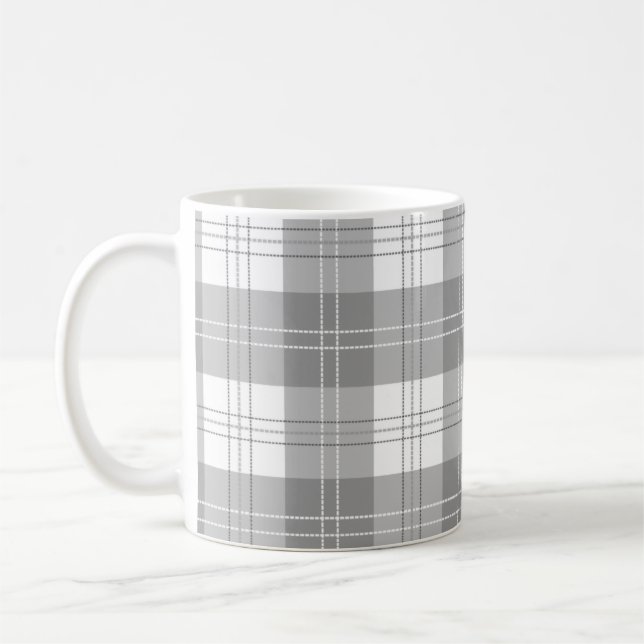Svart och vit Buffalo-ruta Kaffemugg (Vänster)