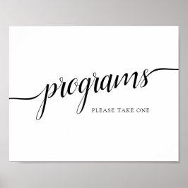 Svart och vit-calligrafi - programskylt Bröllop Poster